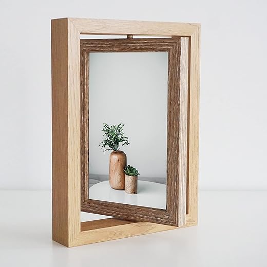 4x6 Spinning Picture Frame Rotating Photo Frame Vertical or Horizontal Tabletop Display Double-Sided Picture Frame Plexiglass