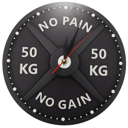 50KG Print Wall Clock Circular Gym Weight Lifting Dumbbell Bodybuilding Silent Acrylic Clock