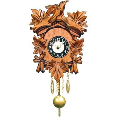 5.5 Engstler Bird and Leaf Battery-Operated Cuckoo Wall Clock with Music and Chimes