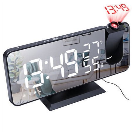 7.5 LED Digital Projector Projection Snooze Dual Alarm Clock FM Radio Timer USB