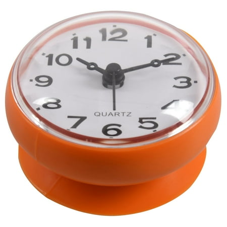 7cm Waterproof Kitchen Bathroom Shower Clock Suction Cup Sucker Wall Orange