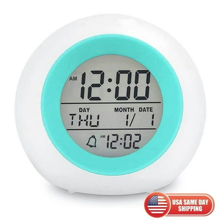 7 Color Night Light Kids Digital Alarm Clock for Boy and Girl Wake up at Bedroom