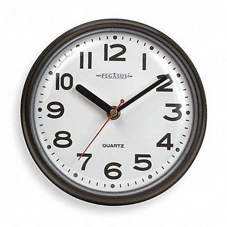 7 Wall Mount Round Analog Quartz Clock, Black - 6NN64