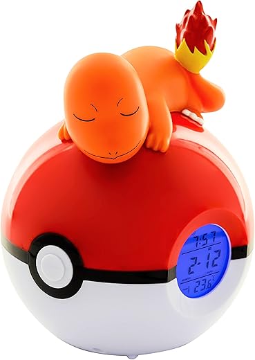 811368 Pokemon Charmander Pokemon Light-up FM Alarm Clock - Red/White