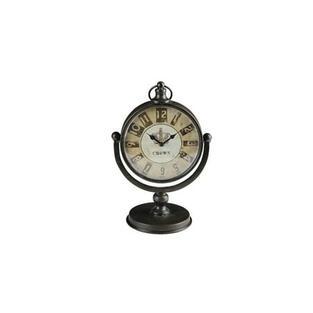 A & B Home Windsor Round Antique Finish Table Clock