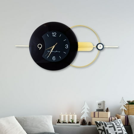 Accent Collection Luxury Gold-Black Metal Wall Clock, Silent Modern Decor