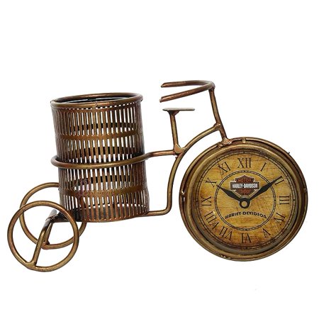 Accessorize Kingdom Iron Antique Pen Holder With Clock/Pen Holder For office And Home Decoration