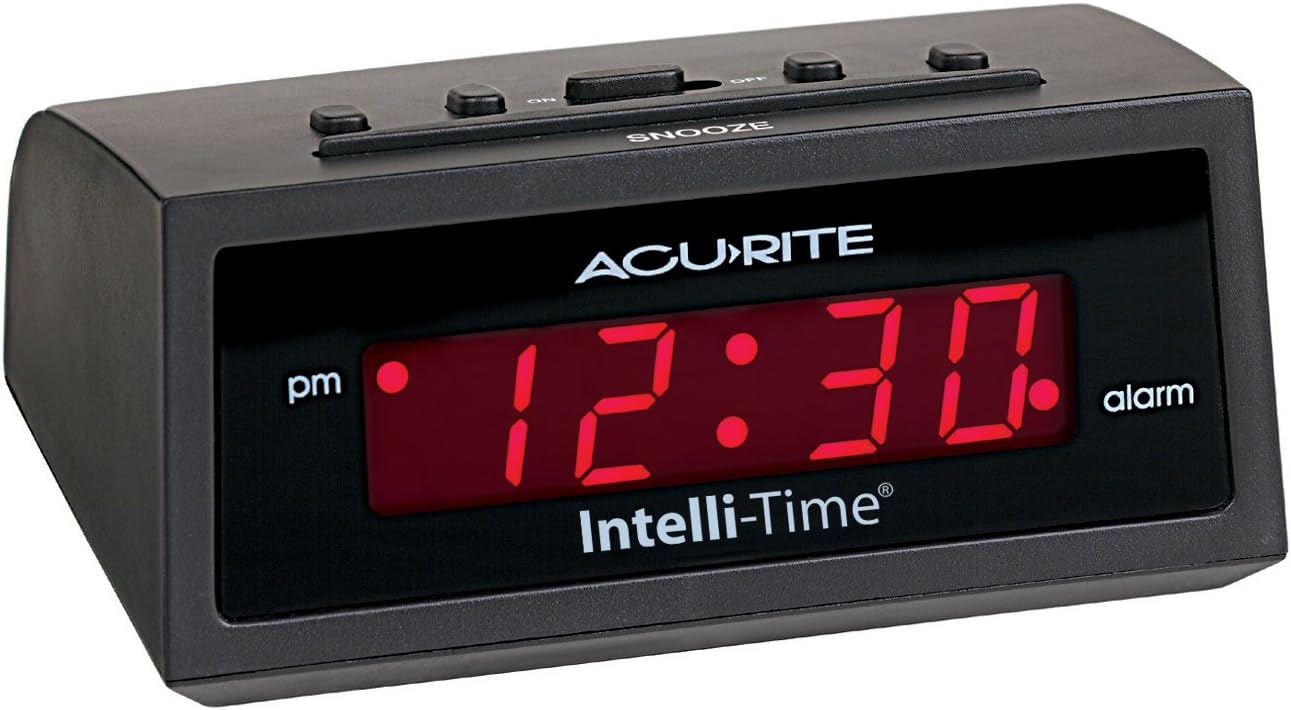 AcuRite 13002 Intelli-Time Digital Alarm Clock 5-inch