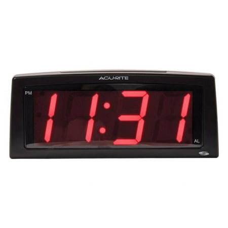 AcuRite 7-inch Jumbo Intelli-Time Alarm Clock - Digital - Electric - LED