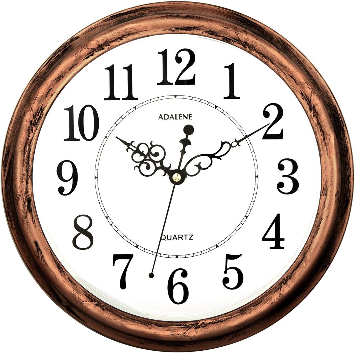 Adalene 13-Inch Decorative Wall Clock Silent Non-Ticking - Vintage Retro Kitchen Wall Clock, Bathroom - Large Wall Clocks for Living Room Décor - Rustic Wall Clocks Battery Operated Silent Wall Clock