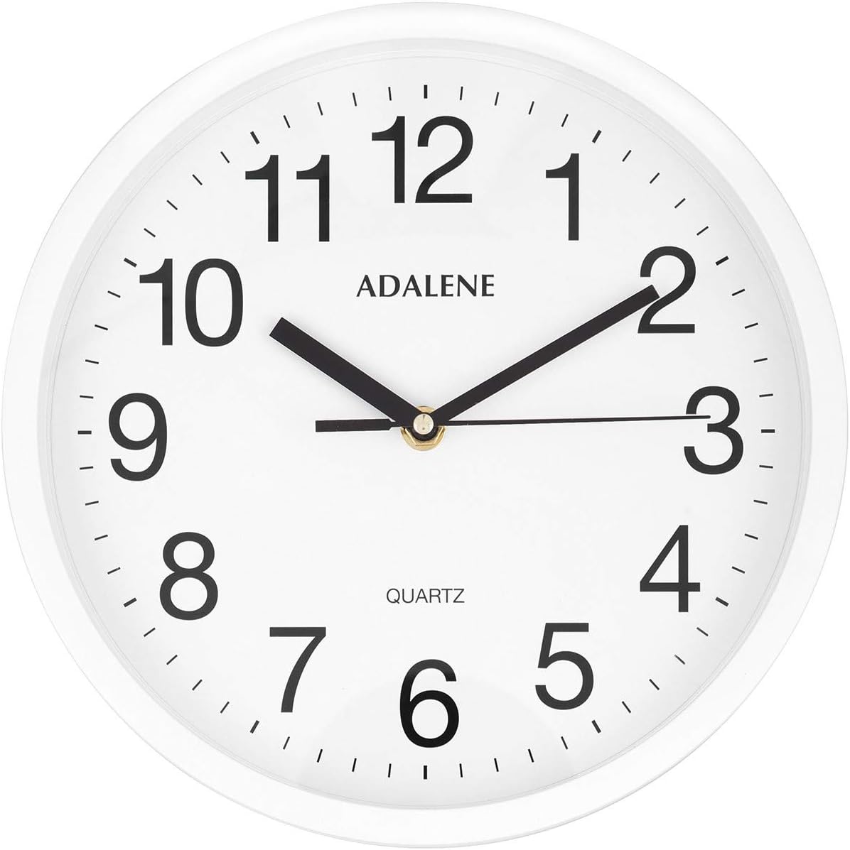 Adalene Wall Clocks Battery Operated Non Ticking - 10 Inch Completely Silent Wall Clock, Analog Quartz Office Wall Clock - Vintage White Wall Clock for School, Non Ticking Wall Clock, Classroom Clock