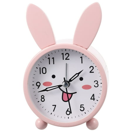 Adorable Cartoon Rabbit Shape Clock Desktop Decorative Silent Clock Luminous Zodiac Bunny Clock