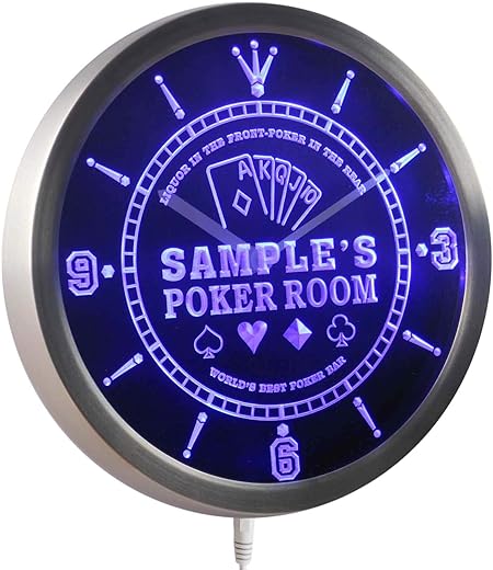 ADVPRO ncqn-tm Name Personalized Custom Best Poker Room Liquor Bar Neon Sign LED Wall Clock