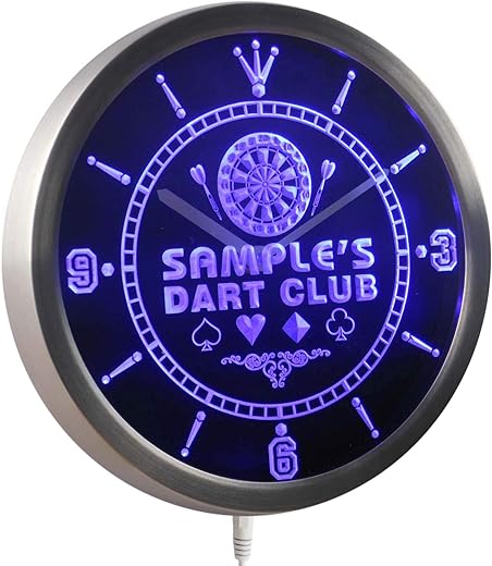 ADVPRO ncts-tm Name Personalized Custom Dart Club Bar Beer Neon Sign LED Wall Clock