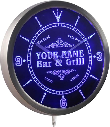 ADVPRO ncu-tm Name Personalized Custom Family Bar & Grill Beer Home Neon Sign LED Wall Clock