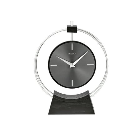 Aire Silver Modern desk clock by Bulova