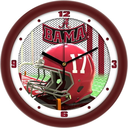 Alabama Crimson Tide 11.5'' Suntime Premium Glass Face Football Helmet Wall Clock