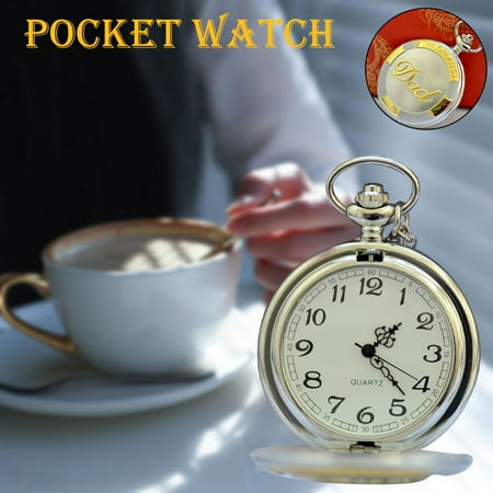 Alarm Clock Battery Powered Red Kitchen Decor Extra Large Digital Wall Clock Vintage Chain Retro Pocket Watch Necklace Gift For Grandpa To Dad Watch