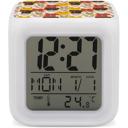 Alarm Clock For Bedrooms, 7 Color Led Change Digital Glowing Alarm Clock, Japanese Cute Lucky Cats Wake Up Clock Home Decor For Boy Girl