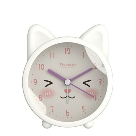 Alarm Clock for Kids - Alarm Clocks for Bedrooms with Night Light, Cute Cat Alarm Clock Touch Control Rechargeable Snooze Clock Desk Bedside Silent Non-Ticking Alarm Clock for Children Girls Bedroom