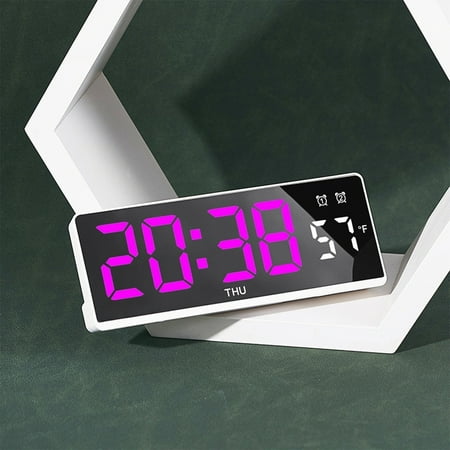 Alarm Clock Qwtwty LED Alarm Clock Multi-function Alarm Clock Desktop Clock Temperature Display Multi-set Alarm Clock Date Week Temperature Display Brightness Adjustable On Clearance