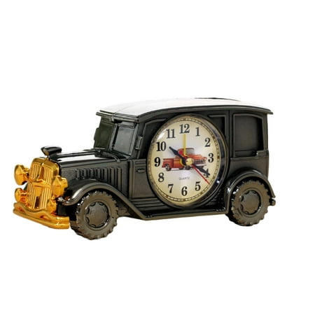 Alarm Clock Retro Big Numbers Digital Pointer Time Display Plastic Vintage Car Shape Desktop Antique Clock Home Decor for Bedroom