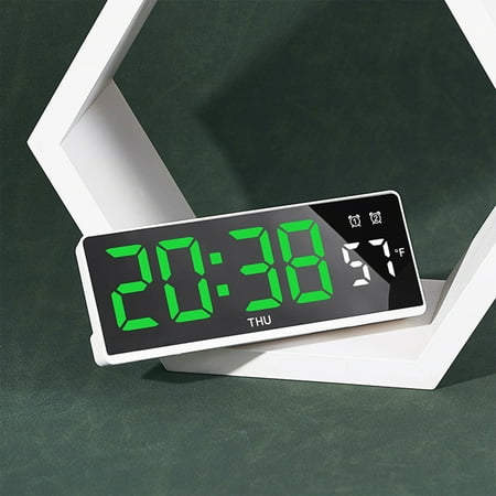 Alarm Clocks for Bedrooms Qwtwty LED Alarm Clock Multi-function Alarm Clock Desktop Clock Temperature Display Multi-set Alarm Clock Date Week Temperature Display Brightness Adjustable On Clearance