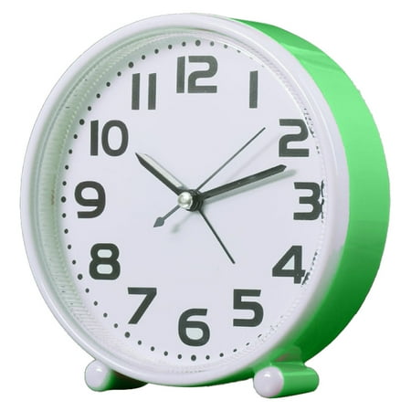 Alarm Clock,Silent Readable For Seniors,Easy To Set,Gradual Rise Alarm,Big Numbers,Gentle Wake,Battery Operated,Green