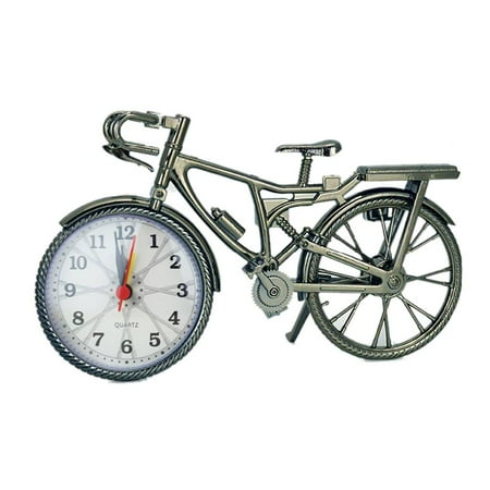 Alarm Clock, Vintage Bicycle Shape Tabletop Alarm Clock Decorative Desk Clock Small Bedside Clock, Battery Operated, for Bedroom Living Room Office (Random Color) - by DIYOO