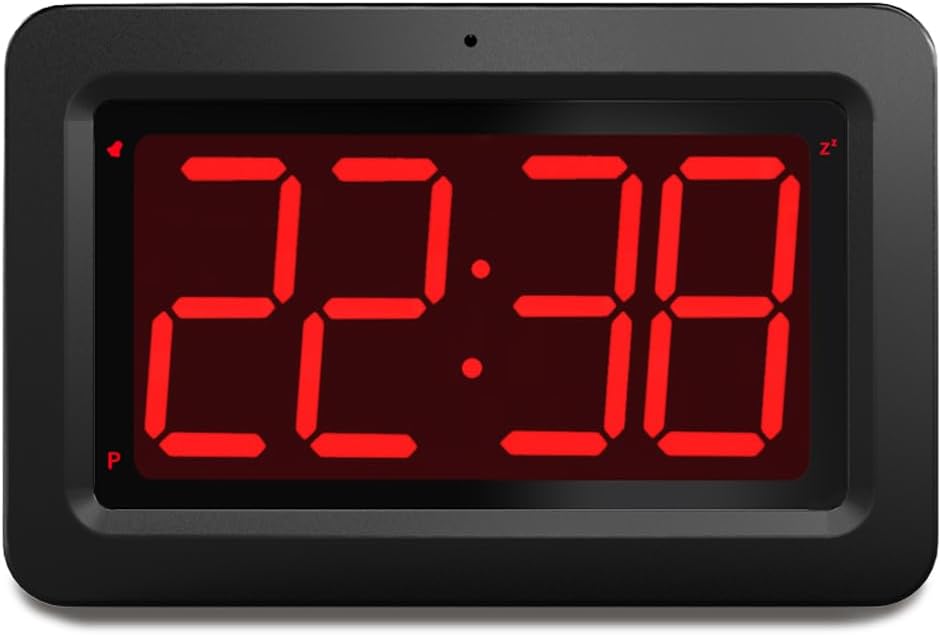 Alarm Clock, Wall Clock, 3 LED Digital Clock Large Display, Battery Operated or Main Power Supply, Low Light Numbers Don't Disturb Sleep and Easy to Set, Suitable for Bedroom (Black)