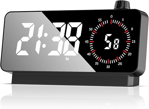 Alarm Clock with Timer: Digital Desk Clock Battery Operated Countdown for Study Office - Alarm Clocks for bedrooms (Black)