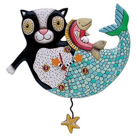 Allen Designs Mermaid Cat Mercat Pendulum Clock