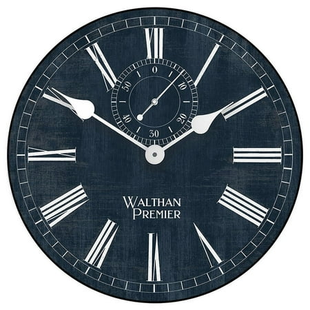 Alston Walthan Navy Wall Clock | Beautiful Color, Silent Mechanism, Made in USA