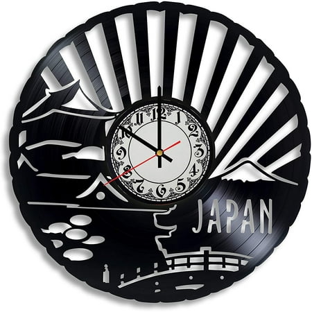 Amblelife Japan Vinyl Record Wall Clock, Japan Gift for Any Occasion, Japanese Art Clock