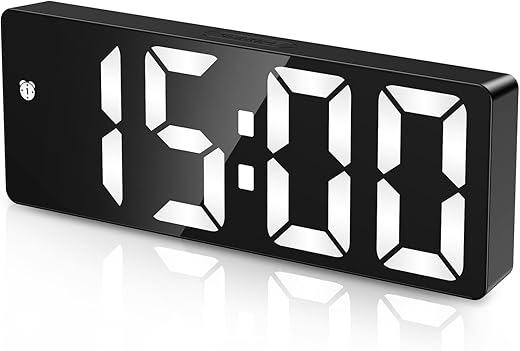 AMIR Upgraded Digital Clock, Digital Alarm Clock USB Powered, LED Alarm Clocks for Bedrooms, Small Digital Clock with Adjustable Brightness, 12/24H, DST, Dual Power Supply, Snooze for Bedroom