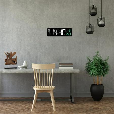 analog clock retro decor small pools garden wall Large LED Digital Wall Clock Temperature Date Day Display USB Remote Control