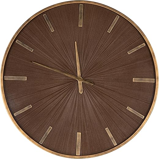 Ashland Shiny Natural Metal 32" Round Wall Clock