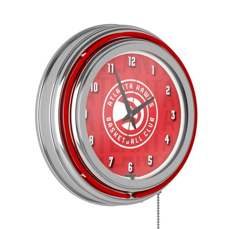 Atlanta Hawks City Retro Neon Analog Wall Clock with Pull Chain