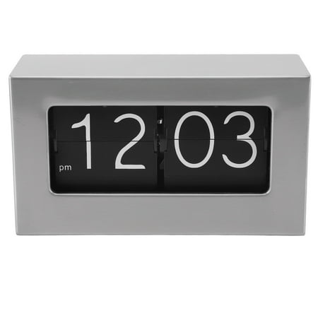 Auto Flip Clock 12H Stainless Steel Retro Style Clear Display Flip Down Clock For Home Living Room Office