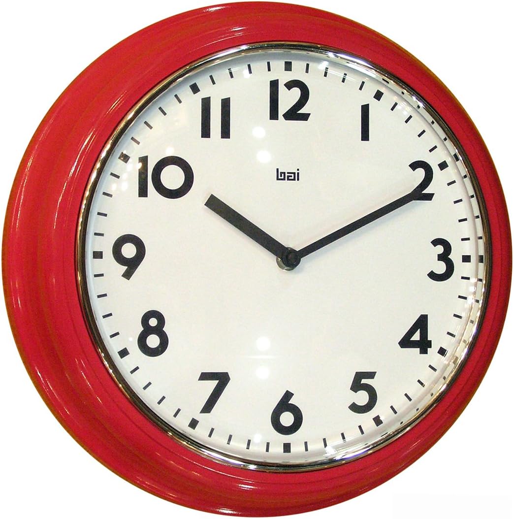 Bai School Wall Clock, Red