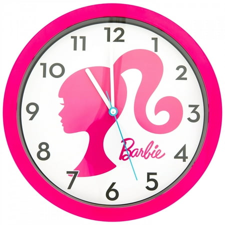 Barbie Silhouette Logo Bright Pink 10 Wall Clock