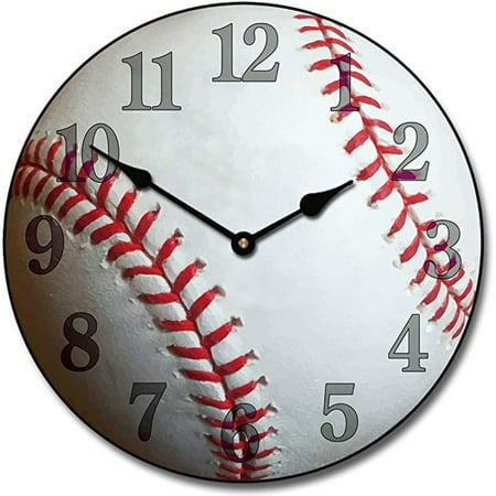 Baseball Wall Clock | Beautiful Color, Silent Mechanism, Made in USA