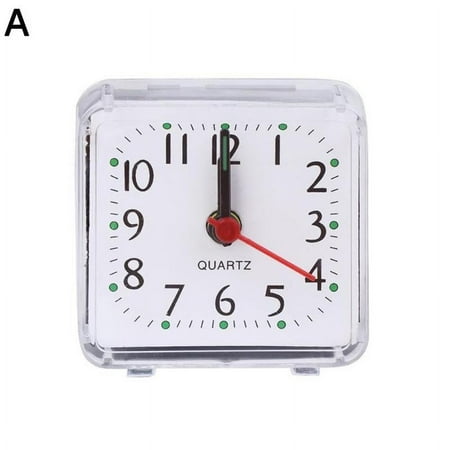 BASHI Clock Square Bed Compact Travel Quartz Beep Mini Alarm Portable Clock Decor Re Clock Up Tab Despertador Wake Desktop