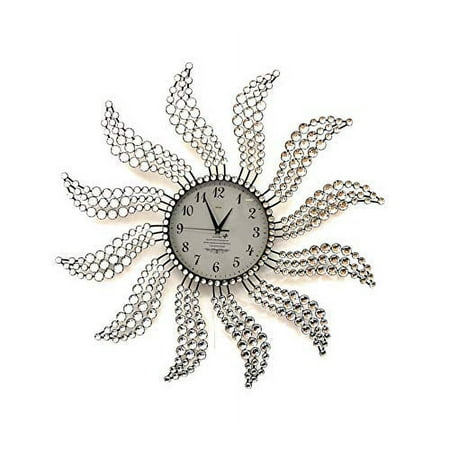 Beautiful Large Wall Clocks Handmade Stylish Wall Clock with Crystals 2959(Sunburst 2) (Windmill Clock)