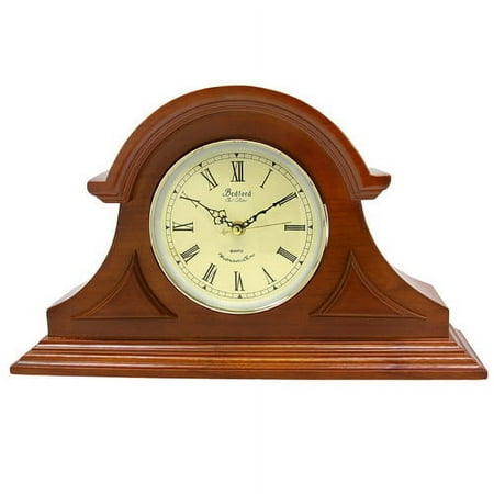 Bedford Clock Collection Mahogany Cherry Mantel Clock with Chimes