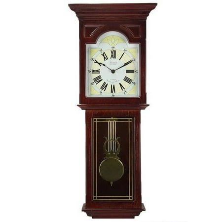 Bedford Clock Collection Redwood 23 Wall Clock with Pendulum and Chime