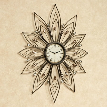 Bejeweled Metal Wall Clock Bronze Bronze