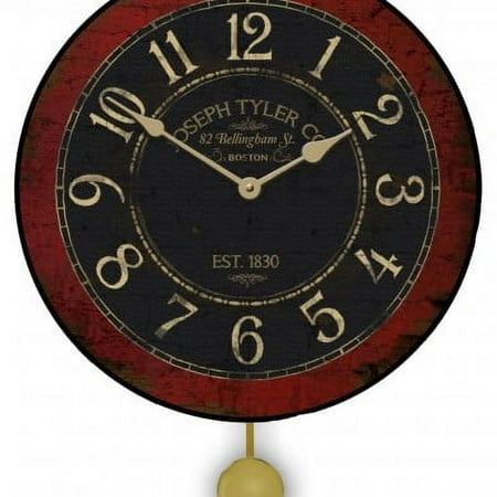 Bellingham Red Whisper Quiet Non Ticking Wall Clock Analog Beautiful Crisp Lasting Color Modern