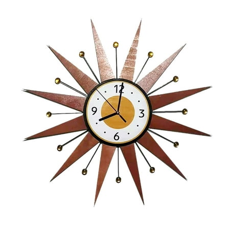 big wall clock outdoor wall decor for patio time to wake clock for toddlers Clock Simple Living Room Wall Decoration Retro Light Hanging