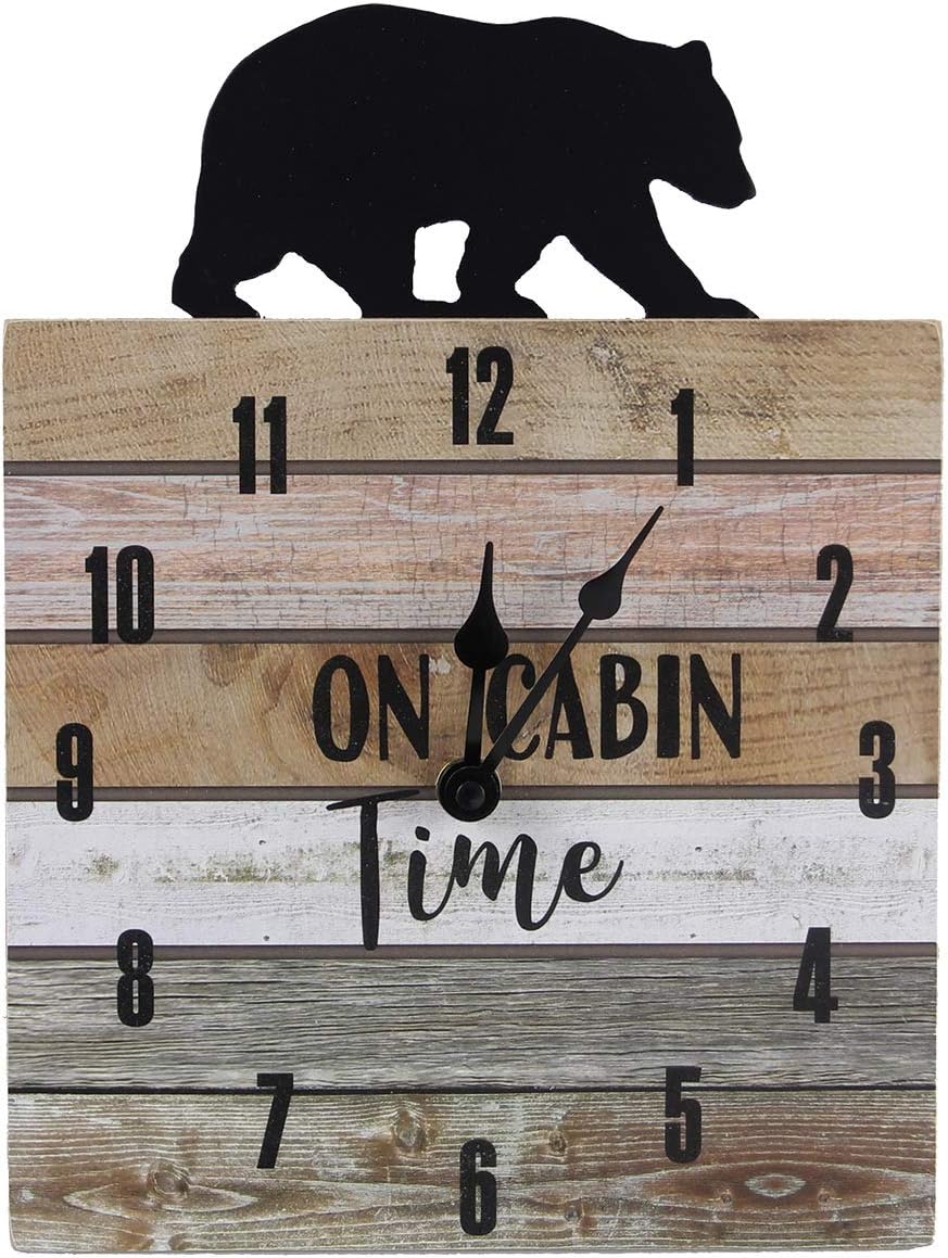 Black Bear Cabin Time Wall Clock